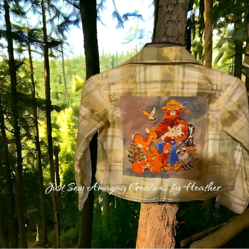 Bleached/upcycled kids flannel